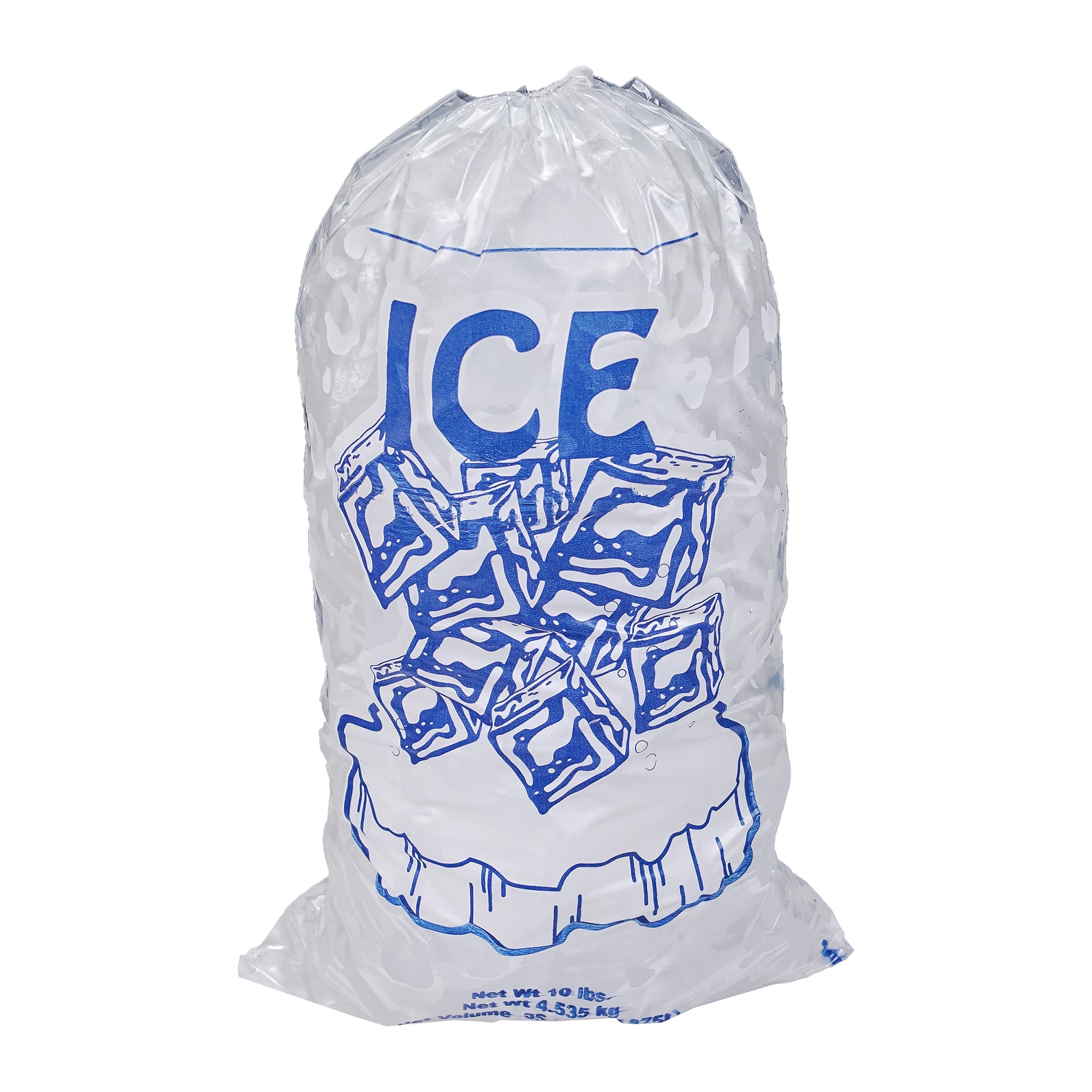 10 lb Ice Bags with Drawstring 11  x 19 x 1.4 mil Sub Pack Case:100