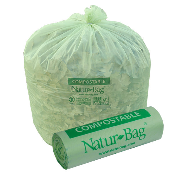 33 Gallon Compostable Trash Bags 0.8 Mil, 33"W x 40"H, 200 /case