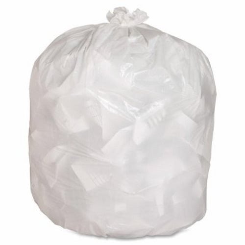 12-16 Gallon White Trash Bags 24x33 0.7 Mil 500 Bags